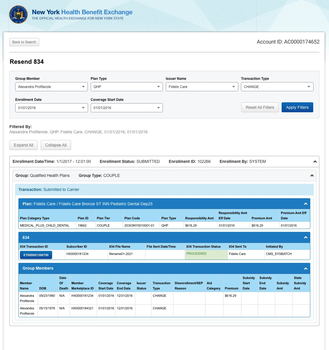 screenshot of the updated Back Office UI with open filters